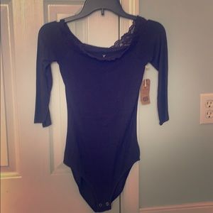 NWT AE Dark Gray bodysuit